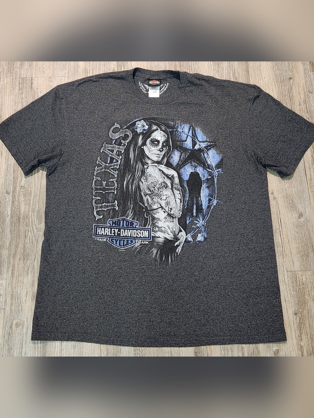 Harley-Davidson Charcoal Gray Texas Skull Woman Graphic Tee